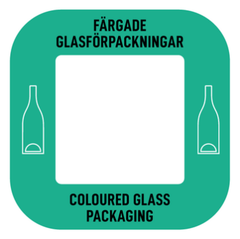 Royal C label – Coloured glass