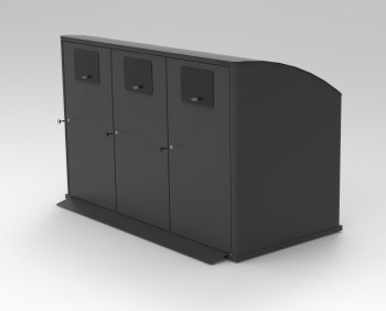 3x660 liter Deep Container Shelter