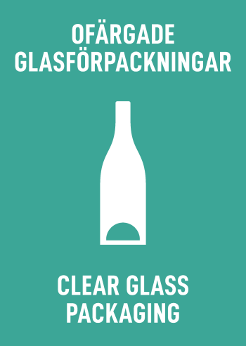 Labeling sign – Clear glass
